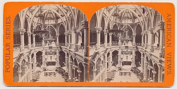 MASSACHUSETTS SV - Springfield - Library Interior - GH Ireland 1870s