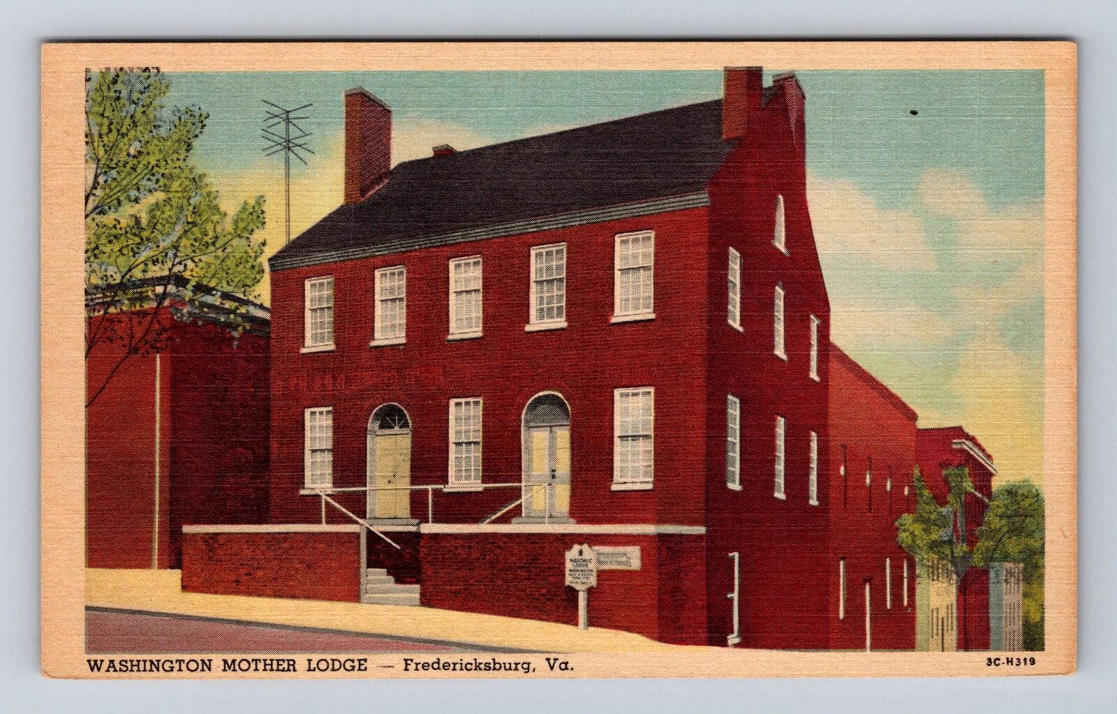 Fredericksburg VA-Virginia, Washington Mother Lodge, Antique, Vintage Postcard