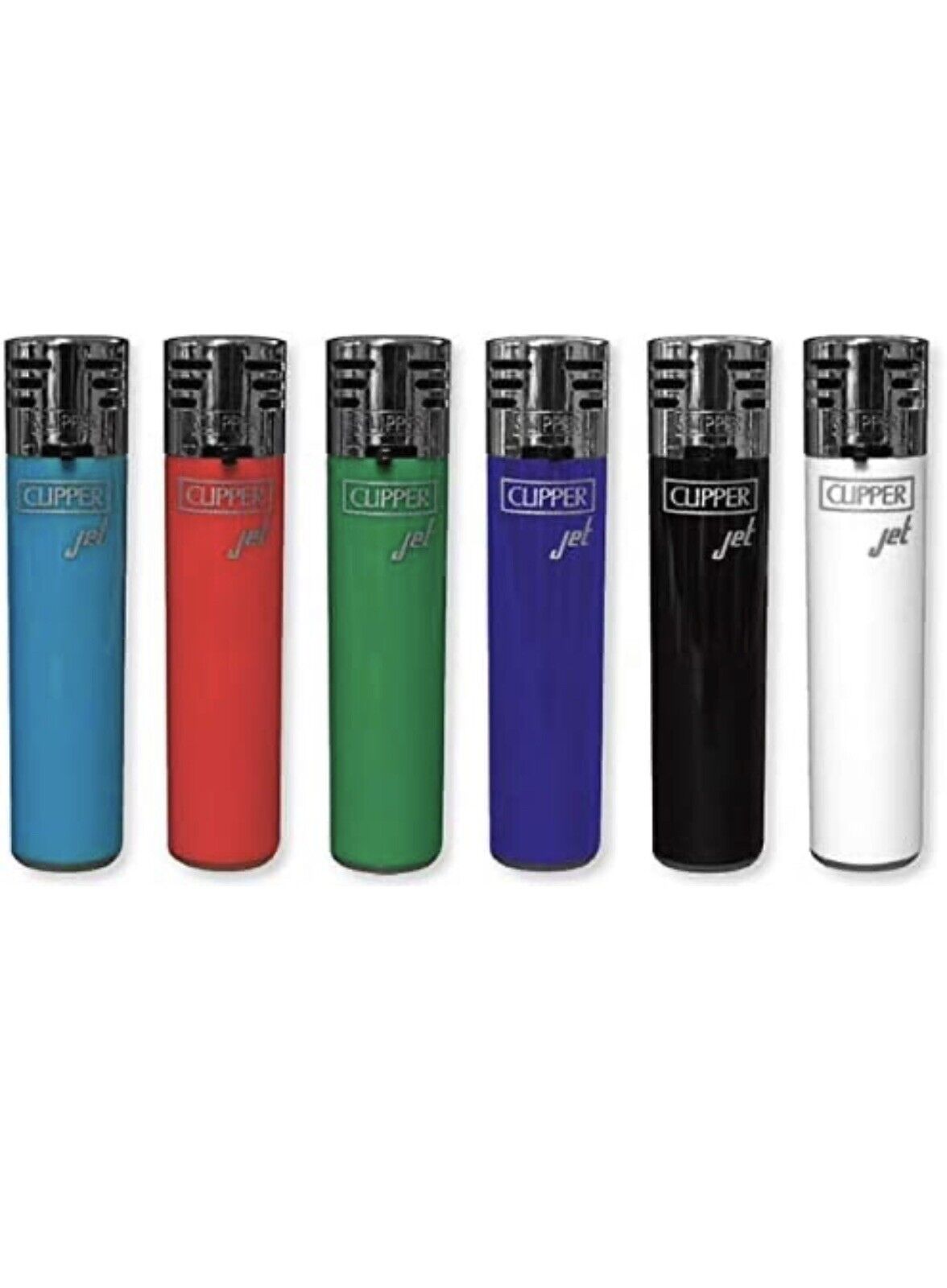 6x New Clipper Jet Flame Refillable Full Size Lighters 