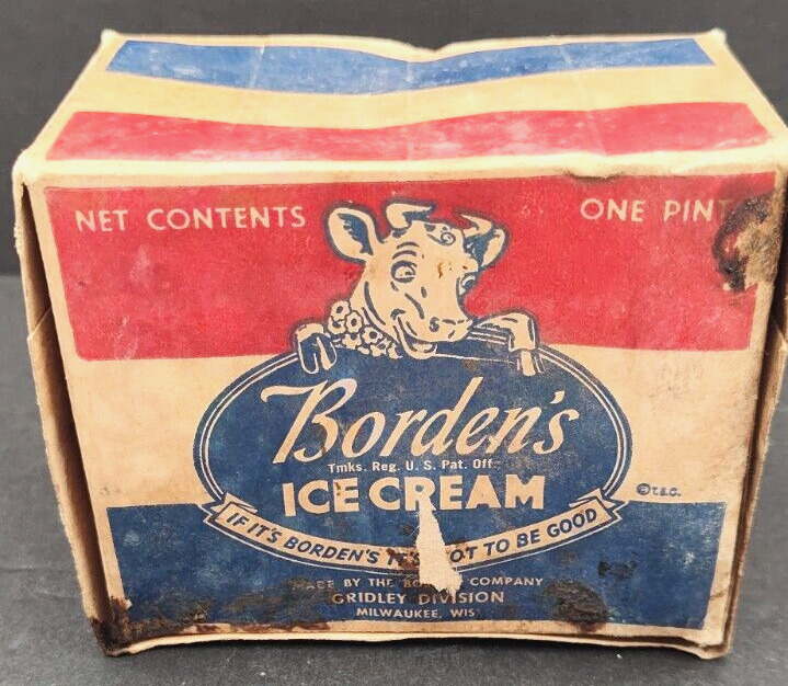 Vintage Borden\'s Elsie Cow Ice Cream Dairy Advertising Box Carton Display