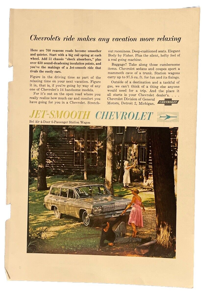 1960s Chevrolet Vintage Print Ad - Station Wagon 