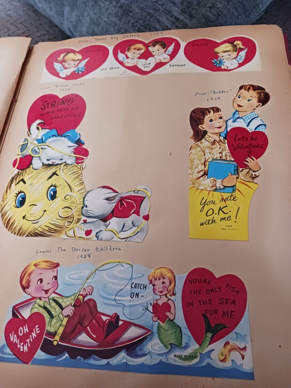 Vintage 1950's Valentine's Day Scrapbook Vacations Spots,cards