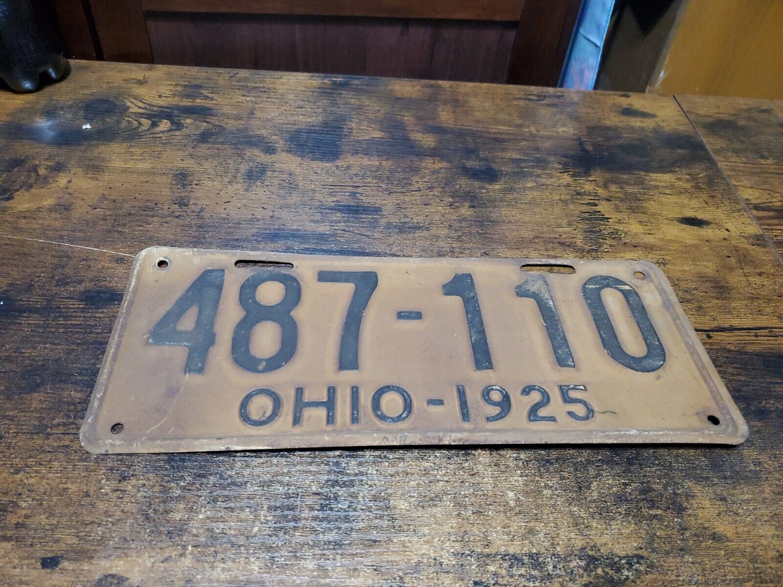 Antique 1925 Ohio License Plate 487110