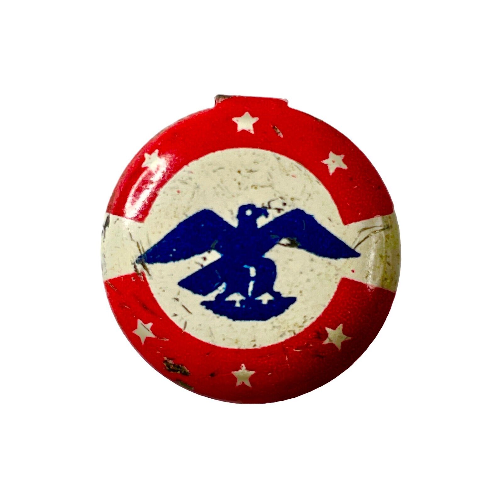 VINTAGE AMERICAN EAGLE PINBACK PINS - L J Lumber  AA#4 Union Chicago