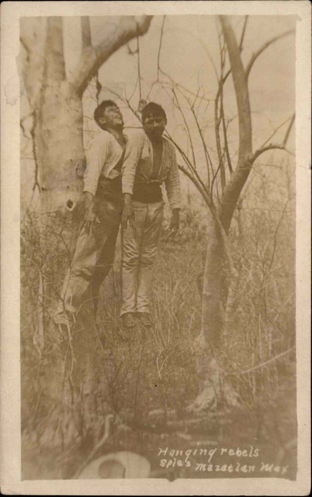 Mazatlan Mexico Macabre Death Mexican Revolution c1910 Real Photo Postcard