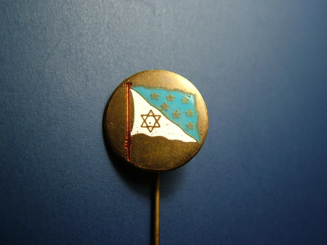 German Zionist Wilhelm Deumer 1920 RARE Enameled Pin Badge Herzl jewish judaica