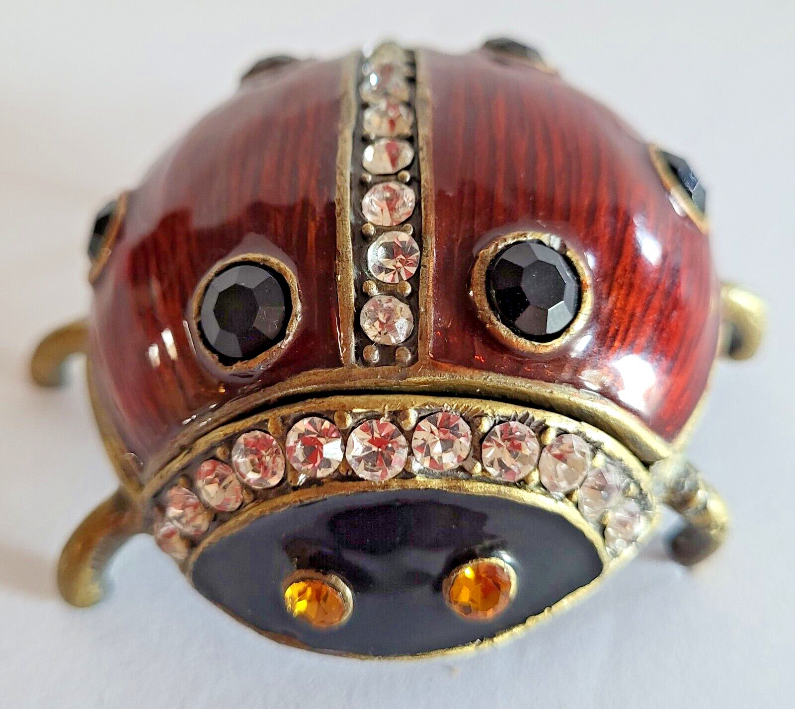 Enameled and Crystal Embellished Ladybug Trinket Box