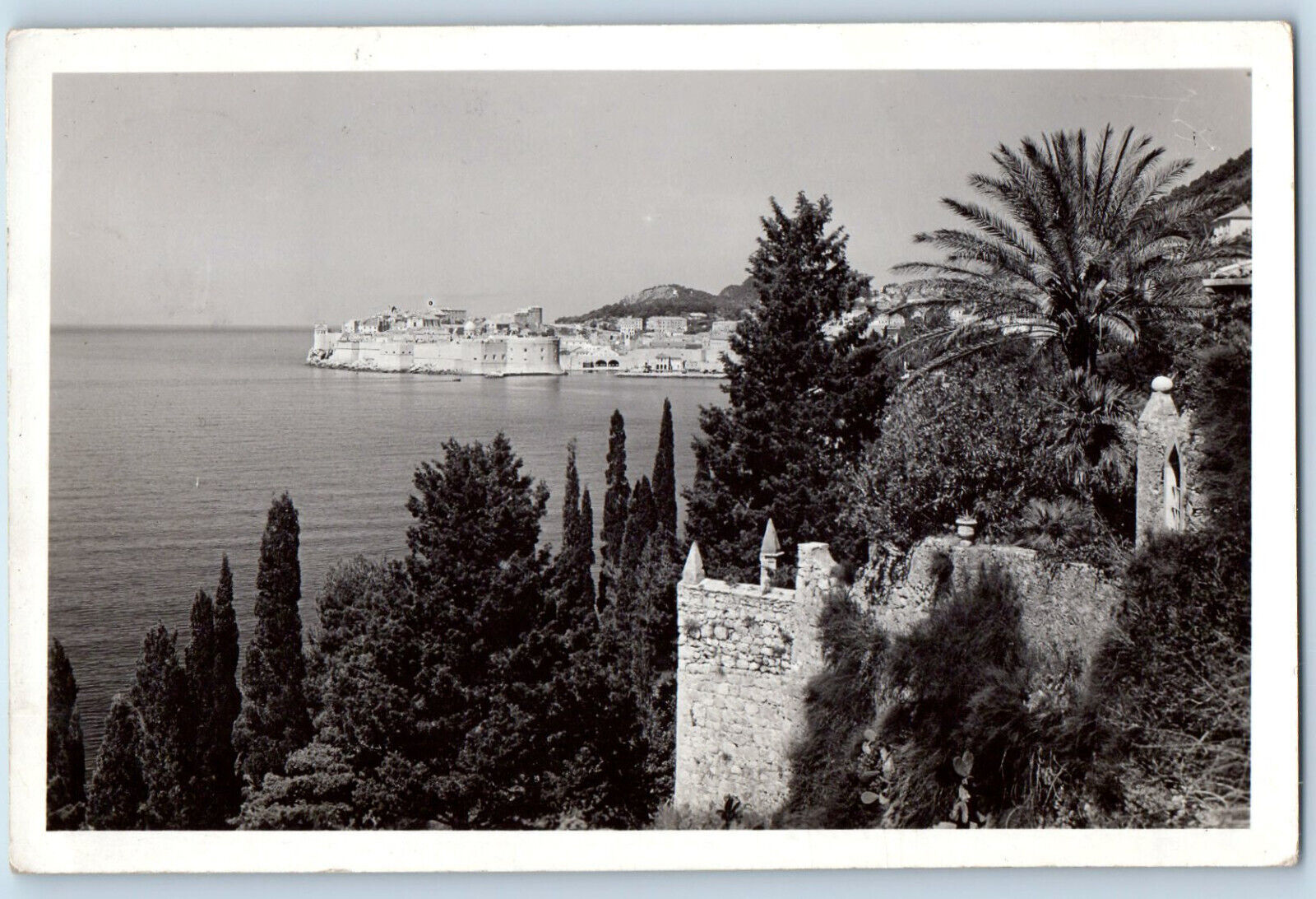 Dubrovnik Croatia Postcard View of River and Building Wall c1930\'s RPPC Photo