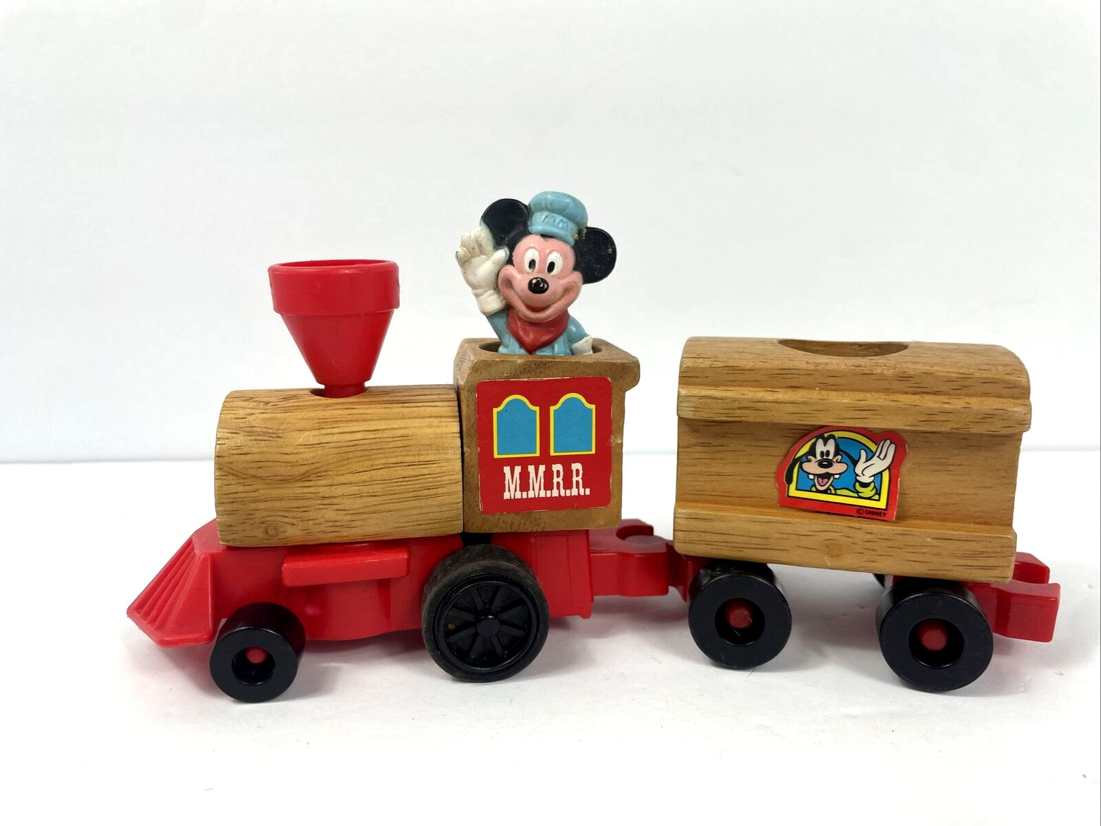 Vintage MMRR Disney Mickey Mouse Rail Road Toy Wood Train Set 1972 Mattel
