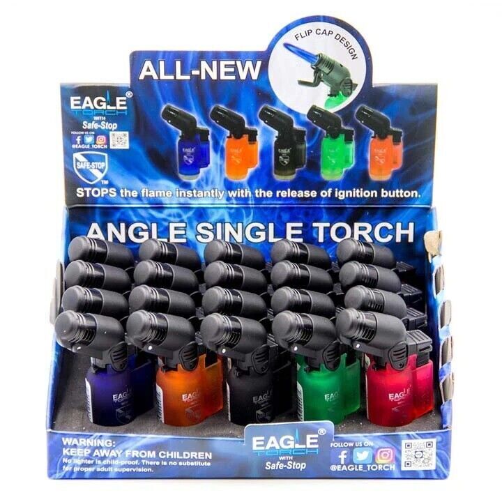 Lot of 10 Eagle Torch ANGLE SINGLE Torch Lighter Butane Refillable