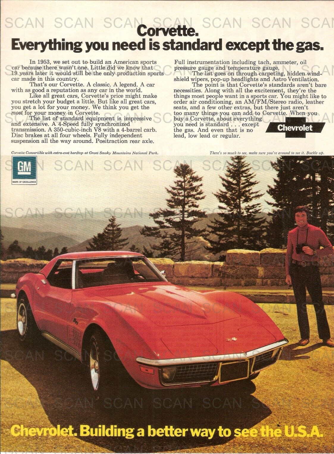 1972 Chevrolet Corvette Vintage Magazine Ad