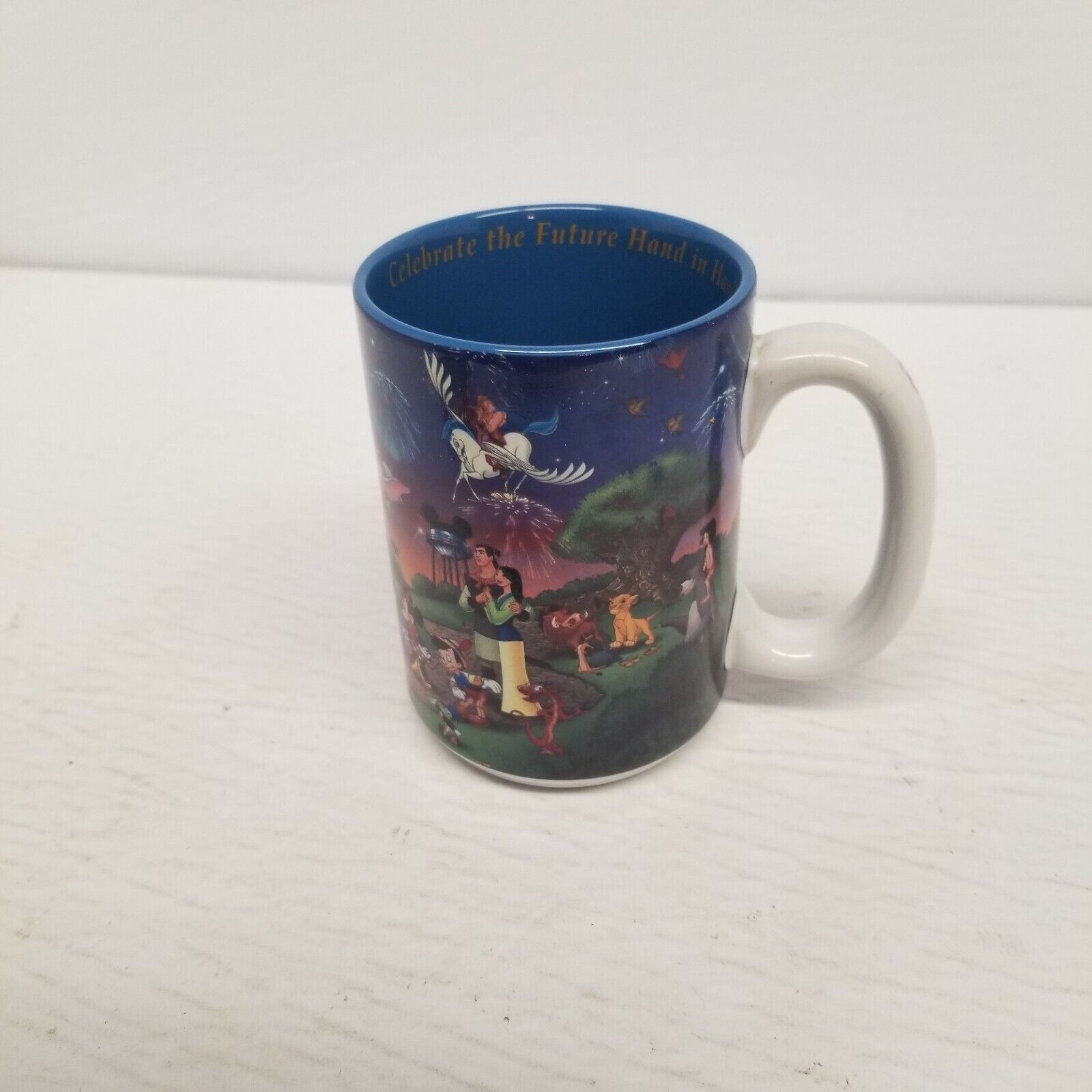 Vintage Walt Disney World Colorful Disney Characters Coffee Mug, Nice Shape