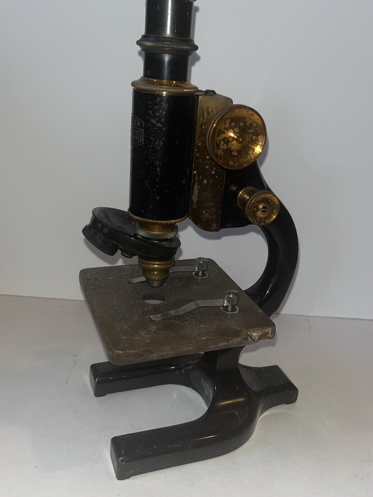 Vintage SPENCER Buffalo USA MICROSCOPE “Cast Iron w/Brass”