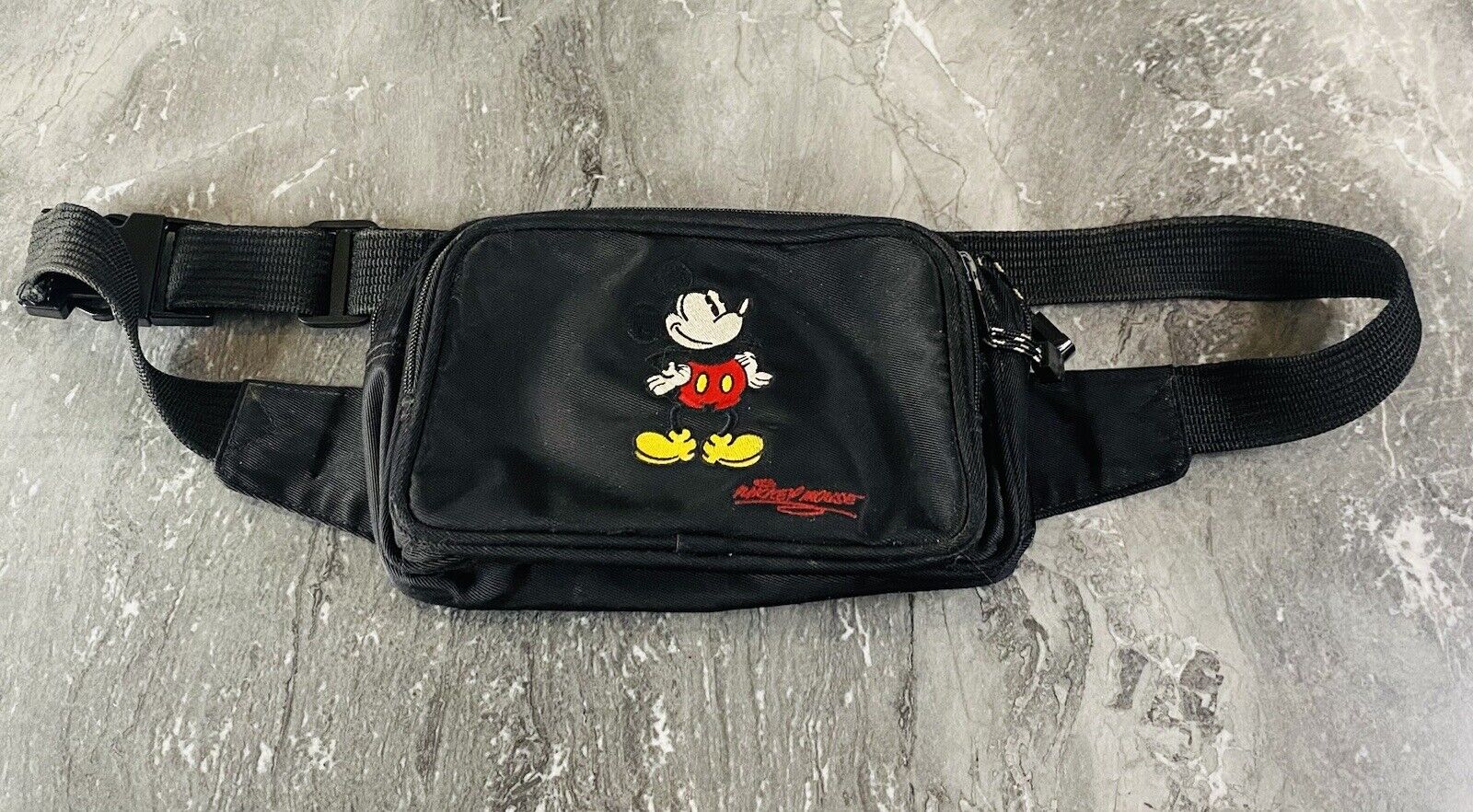 Vintage 90s Walt Disney World Parks Mickey Mouse Embroidered Fanny Pack Bag