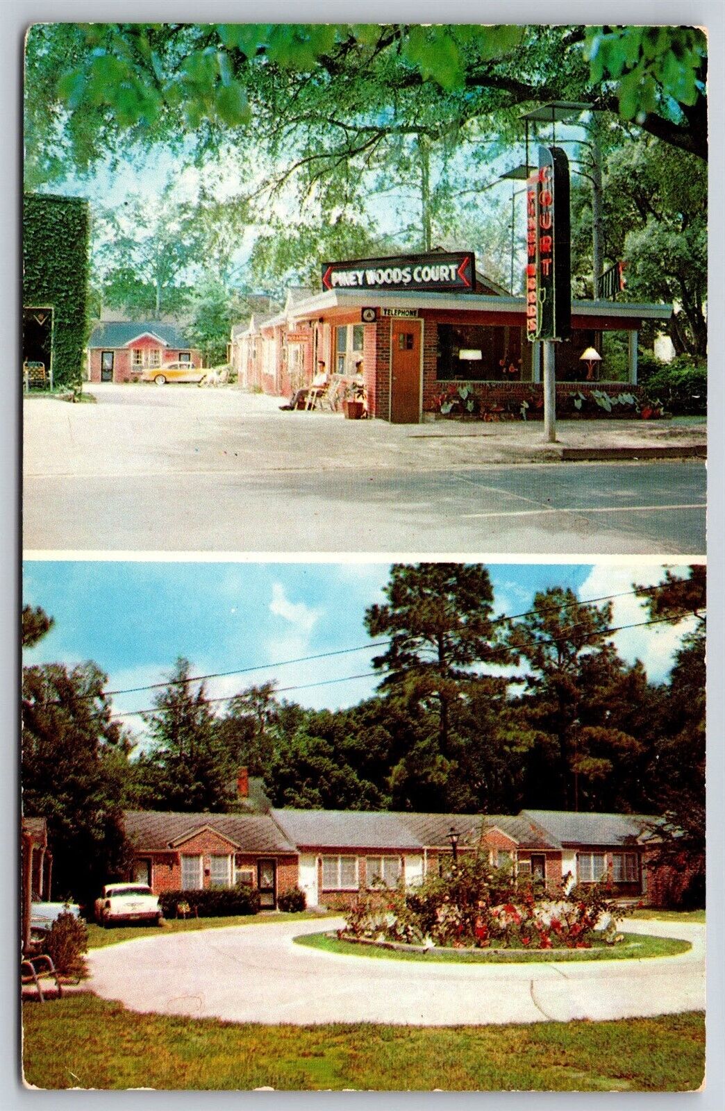 Postcard Piney Woods Court, Thomasville, Georgia B136