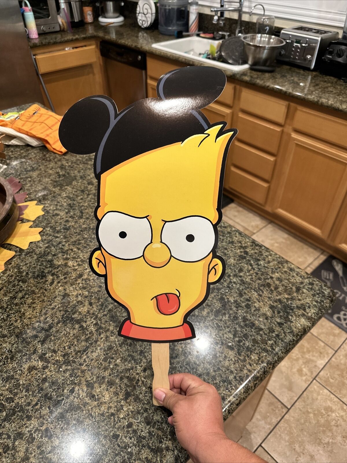 D23 2019 The Simpsons Bart Mickey Ears Disney Big Head RARE Promo 
