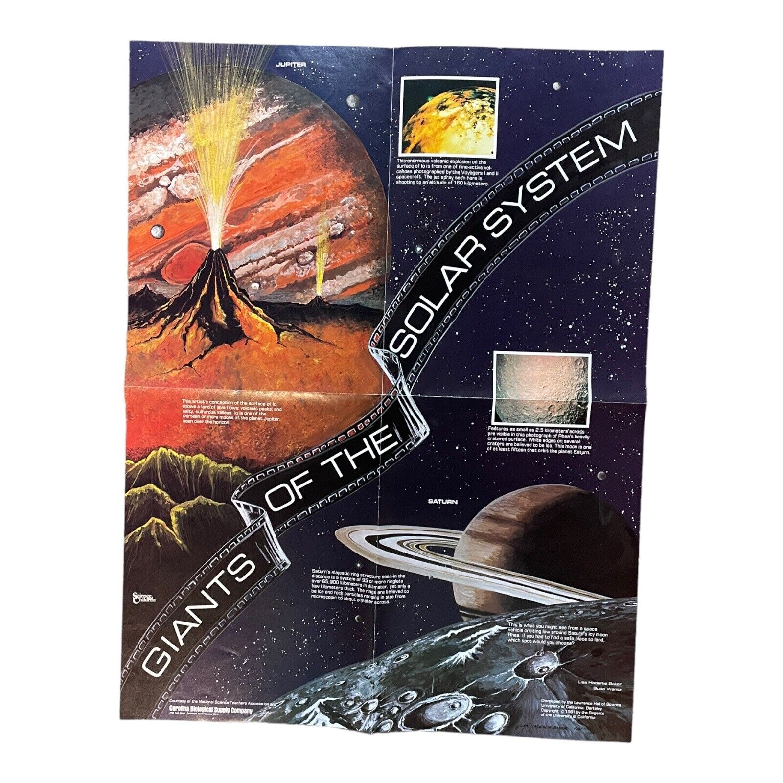 Vintage 1981 Outer Space Planets Universe Poster UC Berkeley Giants Solar System