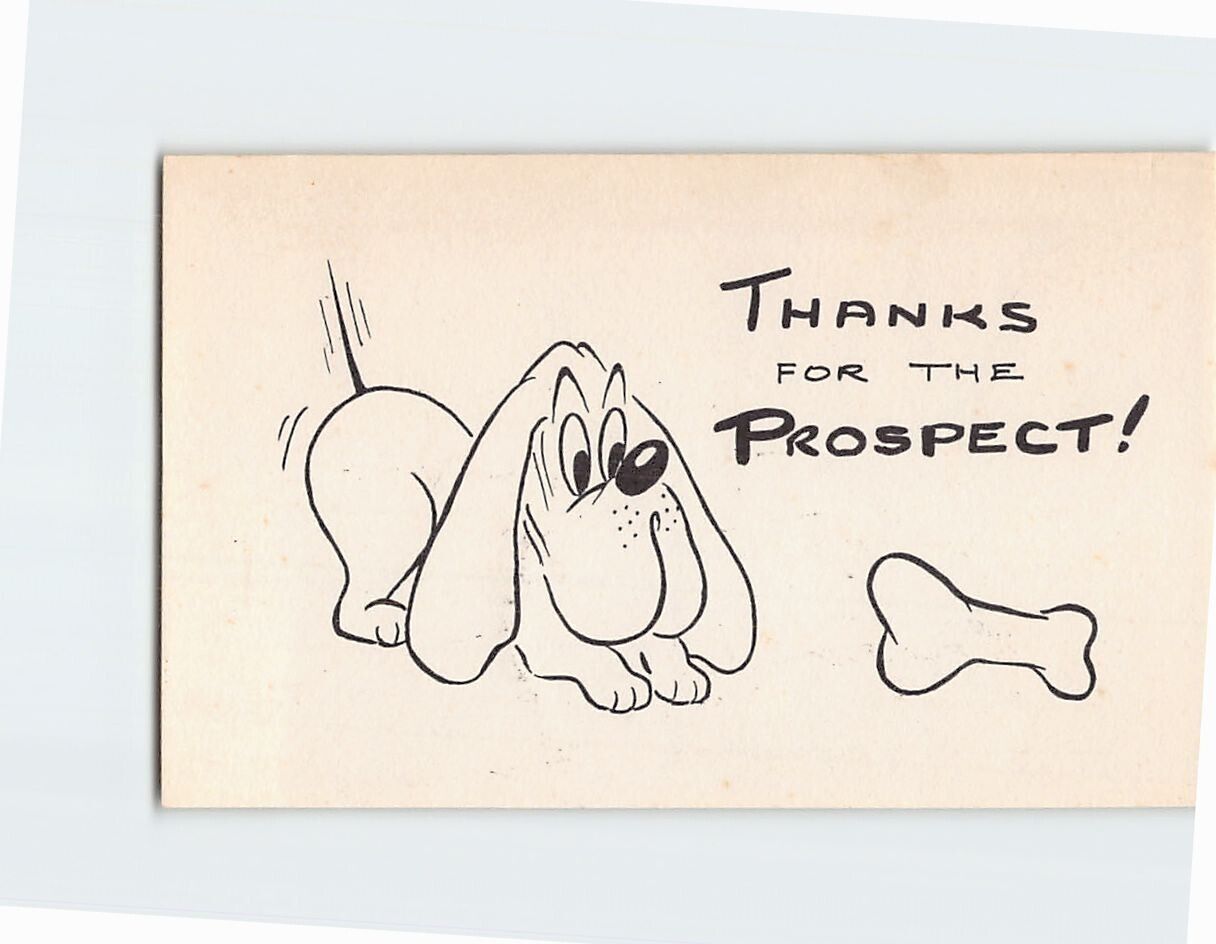 Postcard Dog & Bone Art Print Thanks for the Prospect