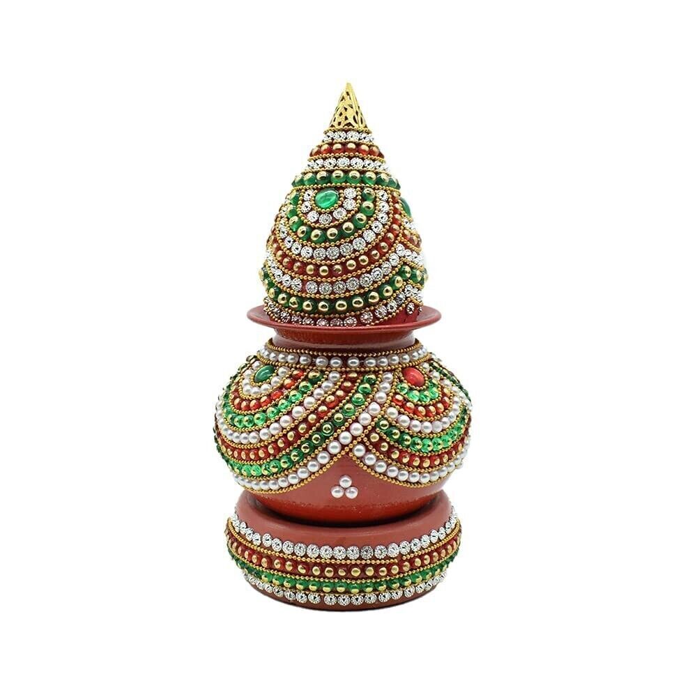 Handmade decorative Kalash Lota & Artificial Coconut Set for Puja