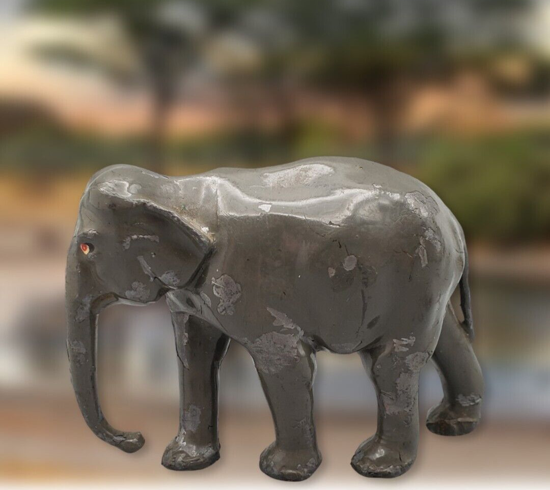 Antique Britains Zoo Walking Gray Elephant Enameled Lead Miniature Figurine