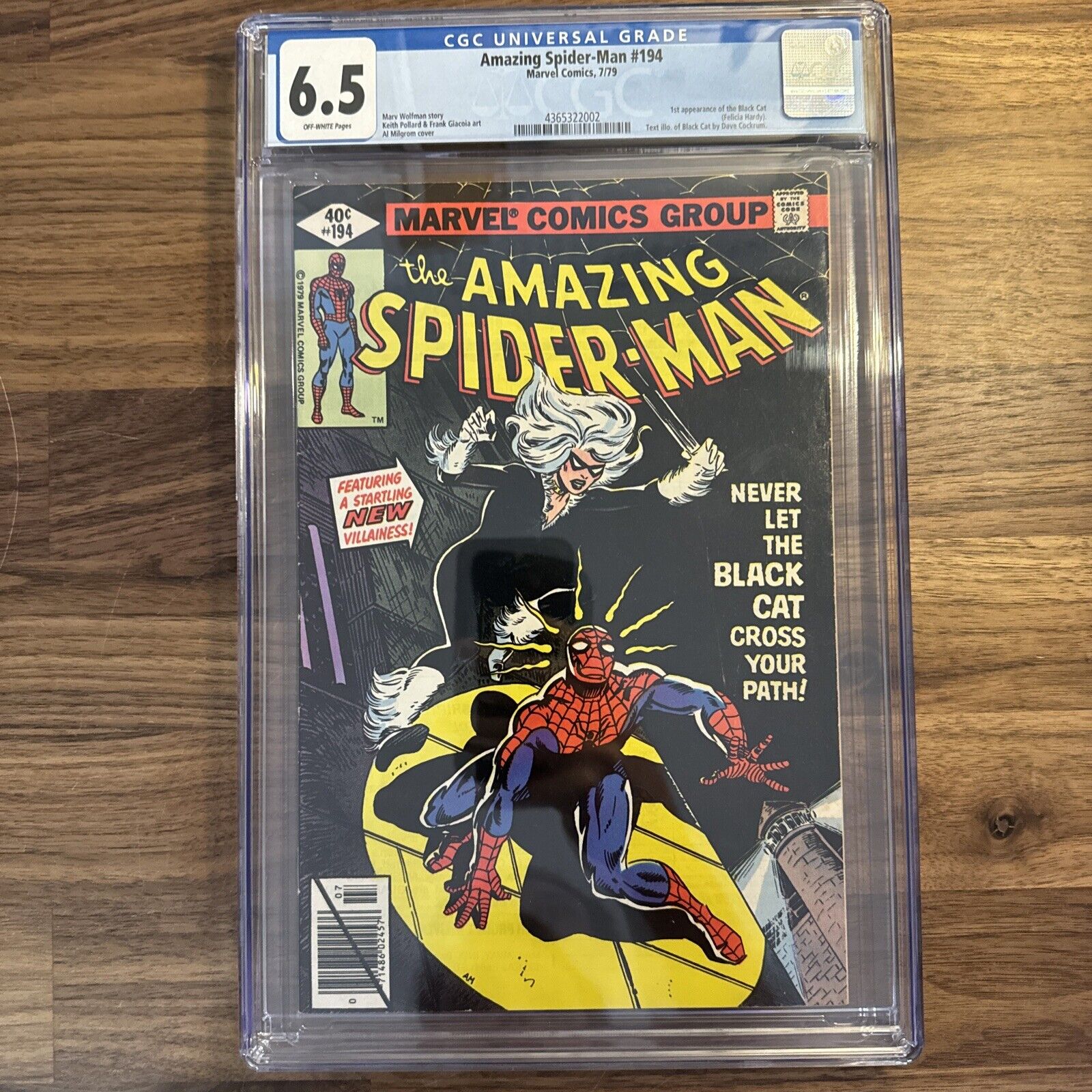 Amazing Spider-Man #194 CGC 6.5 First appearance of Black Cat 1979