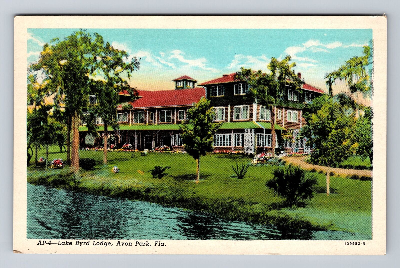 Avon Park FL-Florida, Lake Byrd Lodge, Advertising, Antique Vintage Postcard