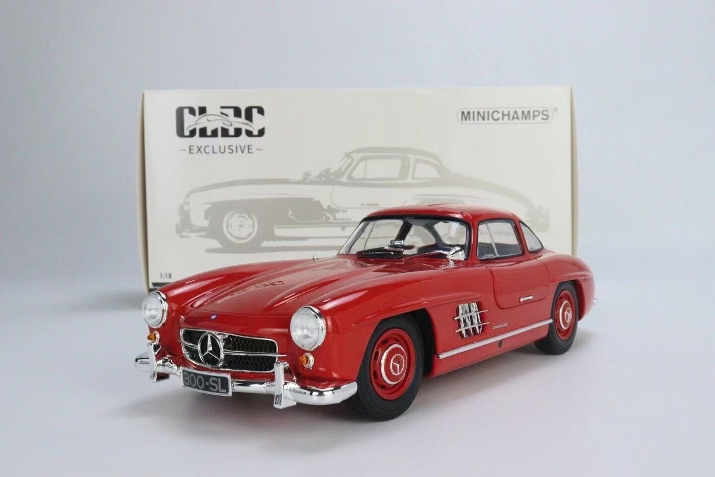 MINICHAMPS迷你切 1：18 奔驰 MERCEDES BENZ 300SL  Alloy Car model limited edition RED