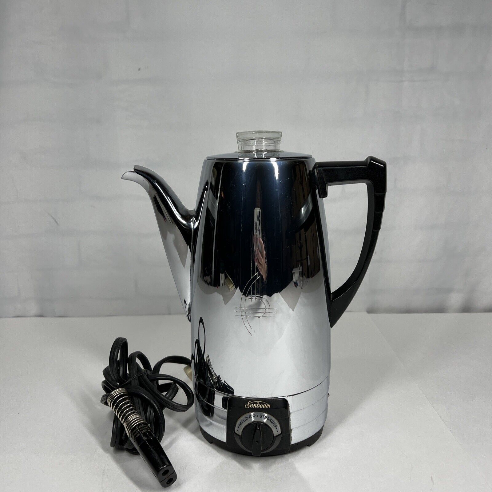 Vintage Chrome Percolator Coffee Maker Sunbeam Coffeemaster Automatic Model AP