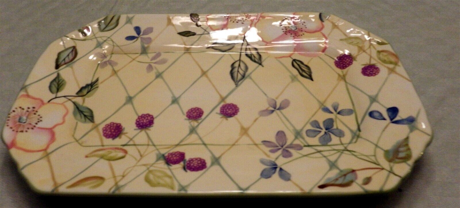 NEW Tracy Porter THE EVELYN COLLECTION Serving Platter Dogwood Berries 12x8 