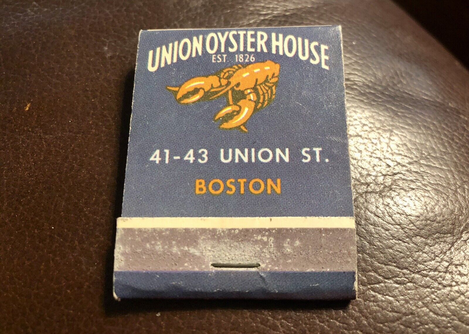 Union Oyster House, Boston, MA, Full Front Strike Matchbook W/ Printed Matches