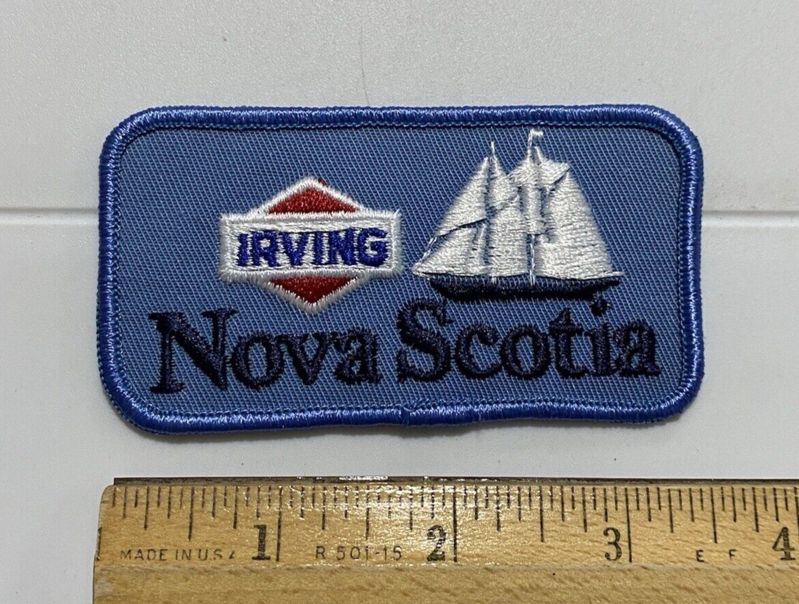 Irving Gas Oil Nova Scotia Canada Souvenir Blue Embroidered Patch Badge