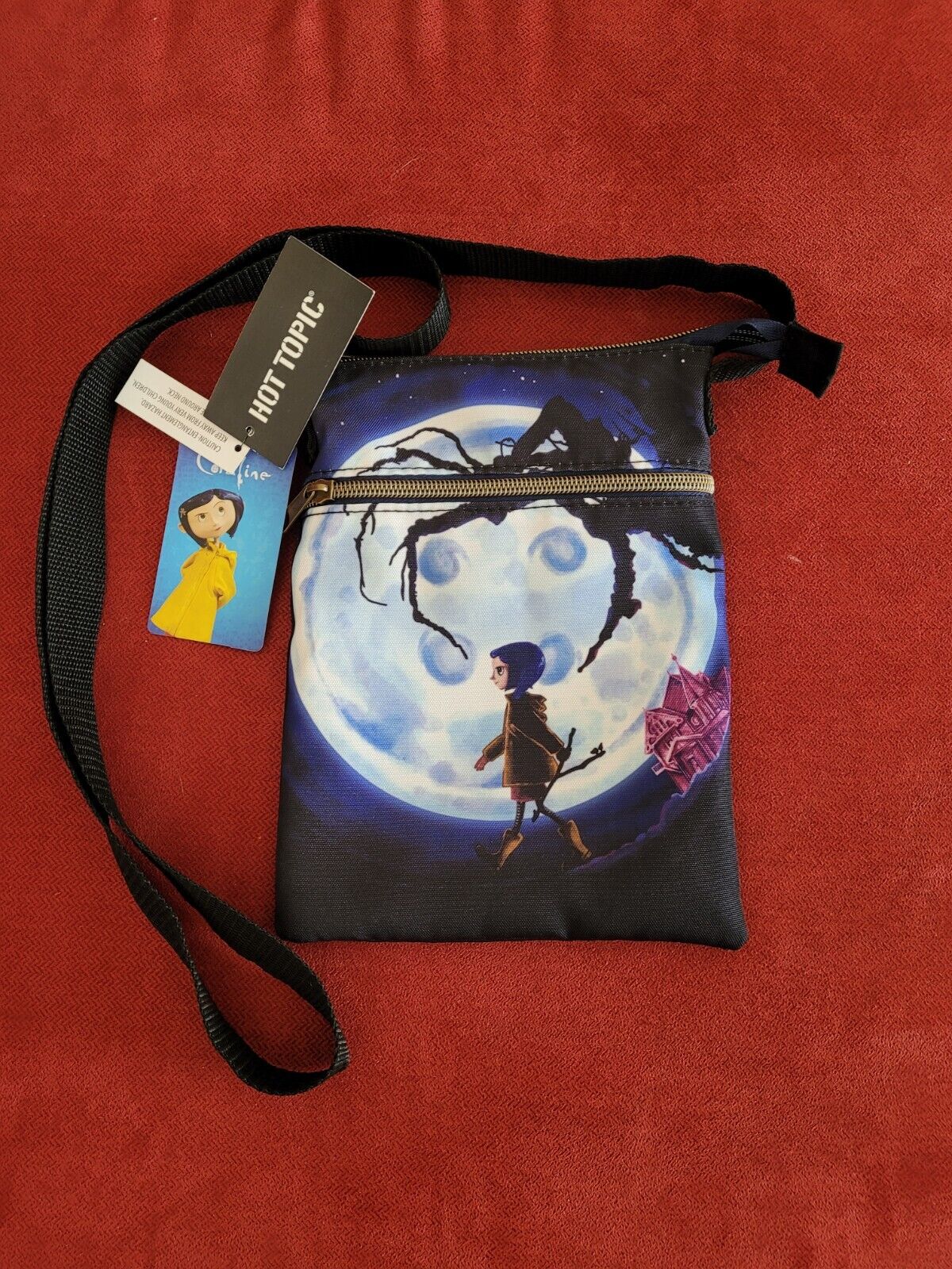 Loungefly Coraline Button Moon Passport Crossbody Bag