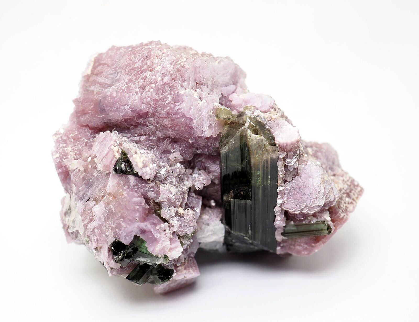 Tourmaline crystals with Lepidolite from Brazil natural large specimen - 236gm