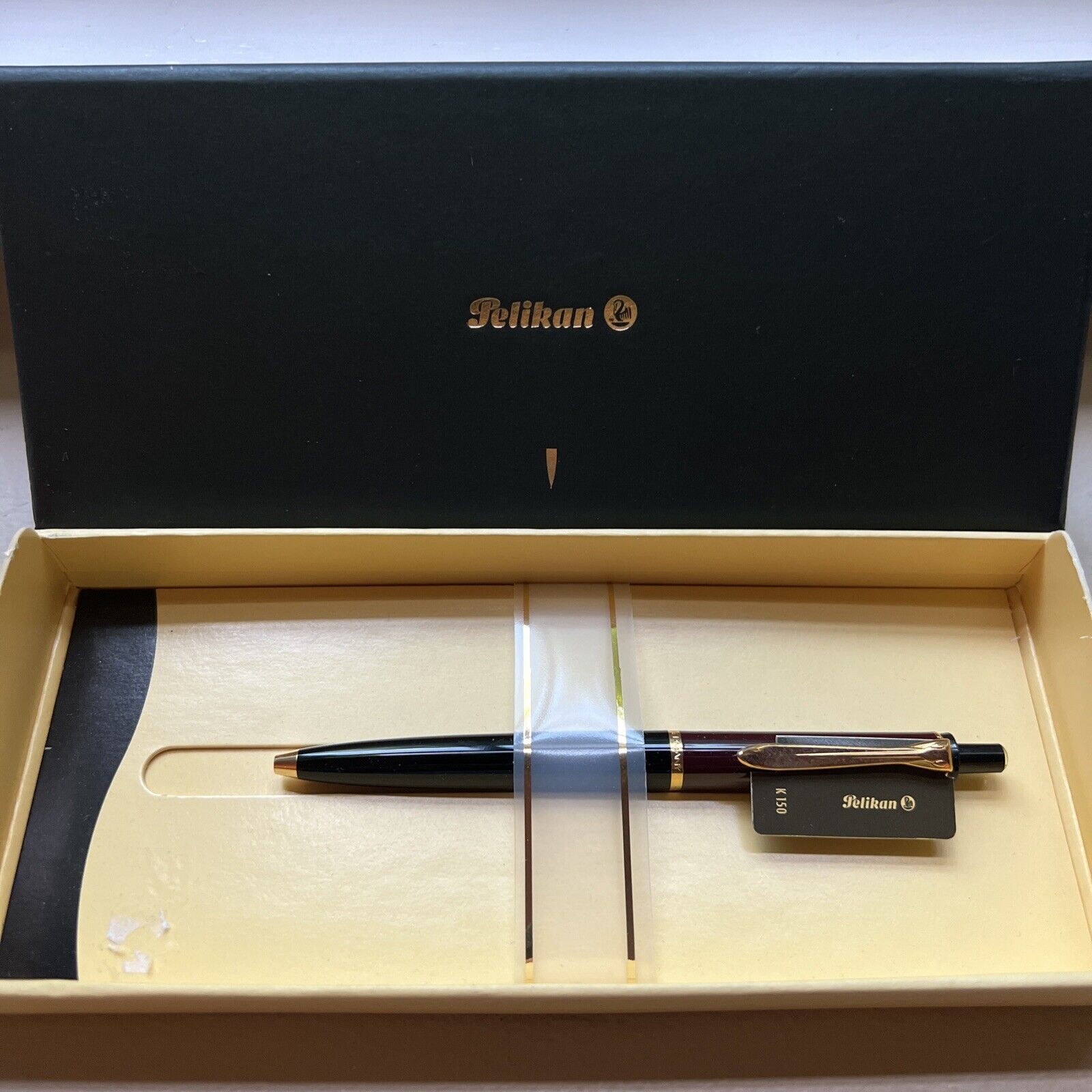 Pelikan Classic K150 Ball Pen - Black and Red with Gold Trim