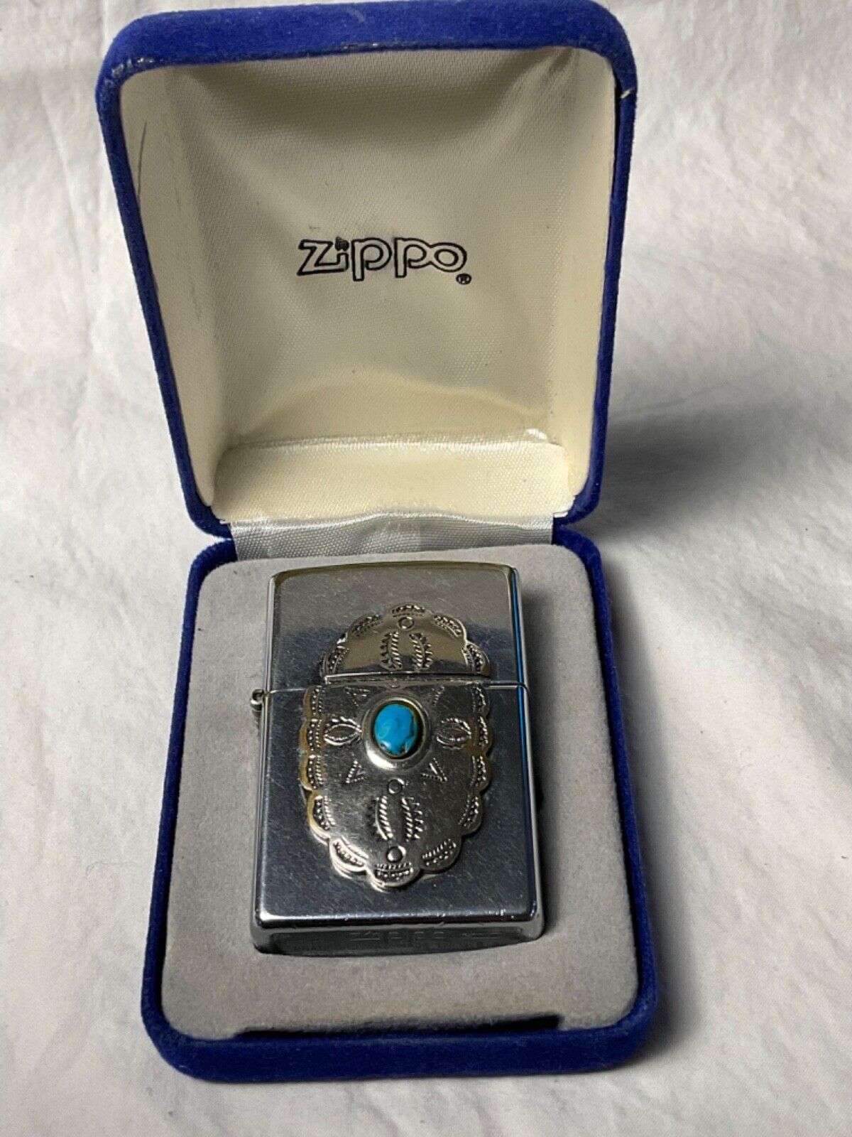 1996 ZIPPO LIGHTER 397 CHEROKEE Original Box A XVI MADE IN USA Silver