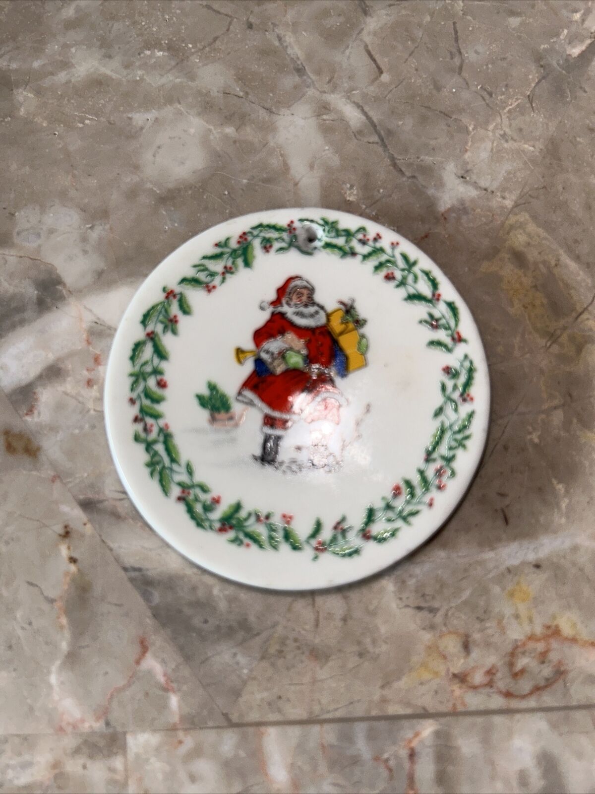 1980 JKW Josef Kuba Porcelain Twas the Night Before Christmas Ornament Germany