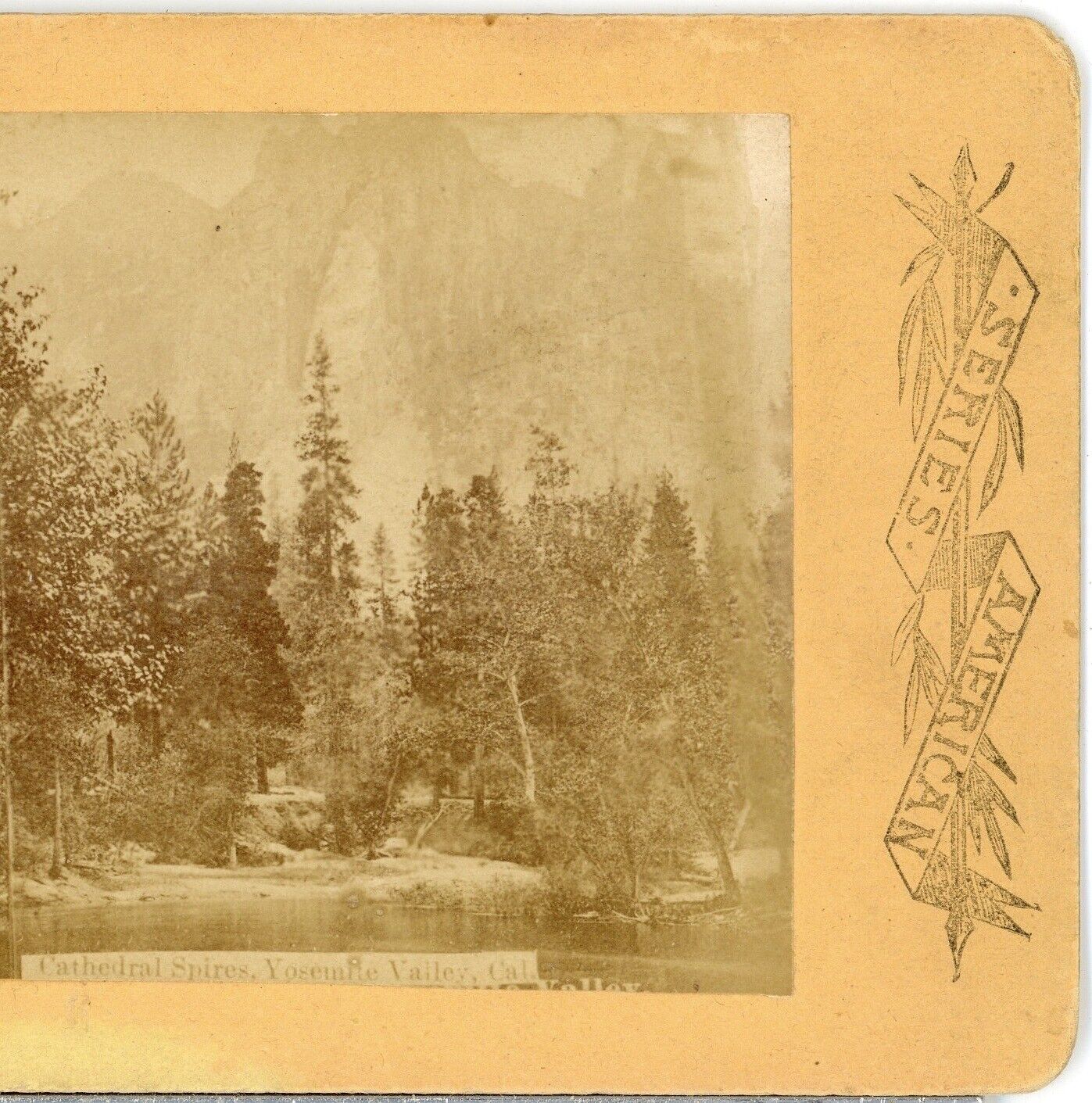 CALIFORNIA, Cathedral Spires, Yosemite Valley--American Series Stereoview G111