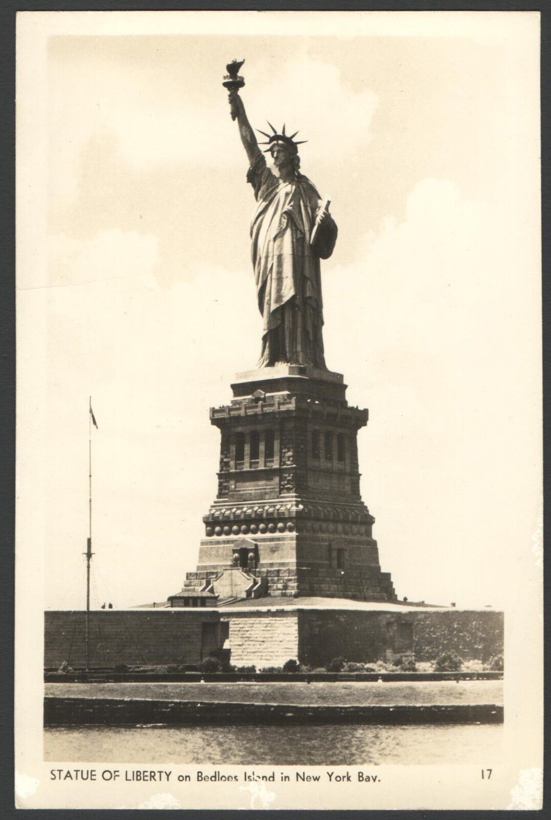 OLD 1940\'s RPPC Postcard Statue of Liberty on Bedloes Island in New York Bay #17
