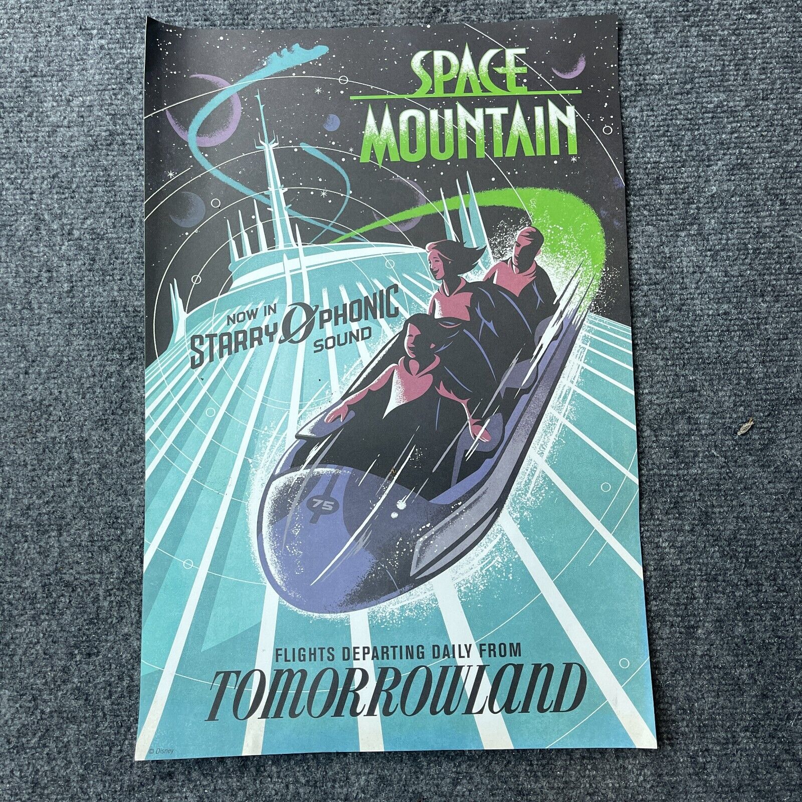 Vintage Disney Space Mountain Tomorrowland Attraction Promo Poster