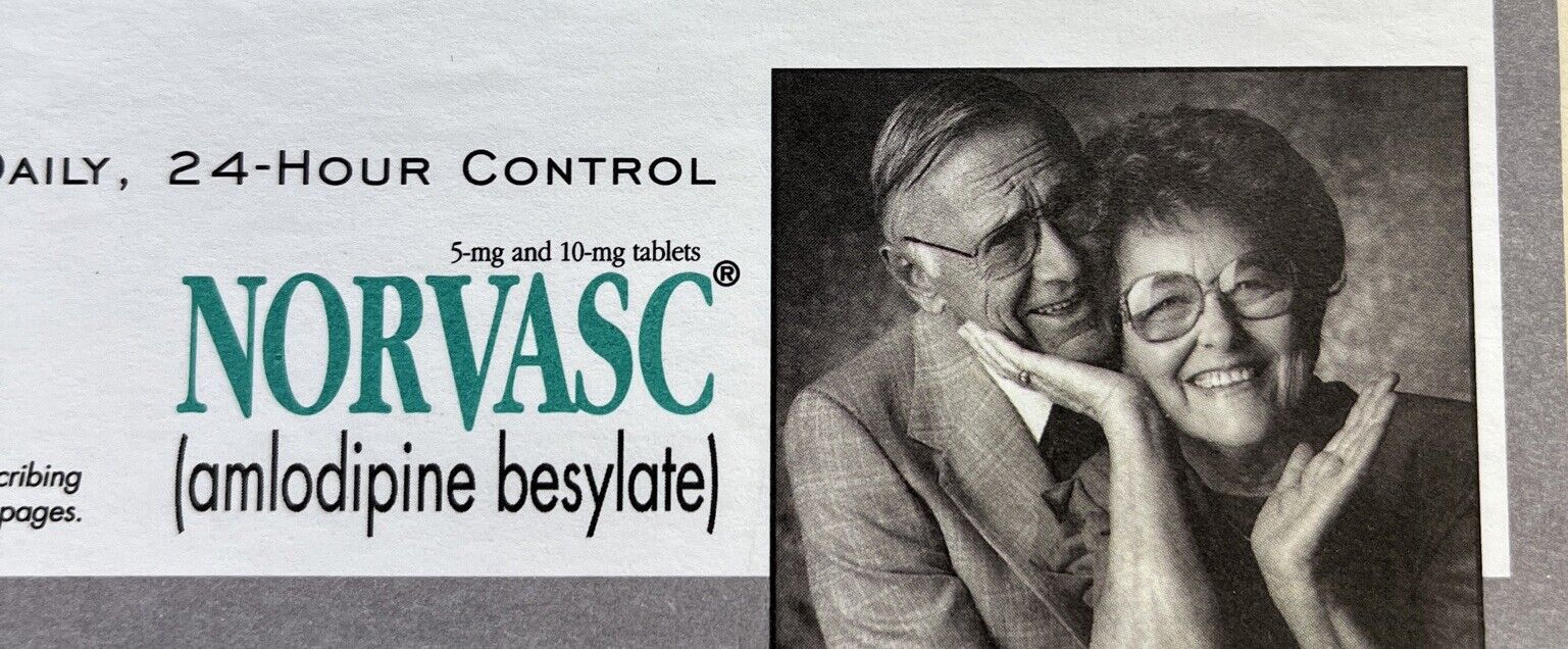 Pharmaceutical Drug Rep Norvasc notepad medicine VTG 1990s advertisement Pfizer