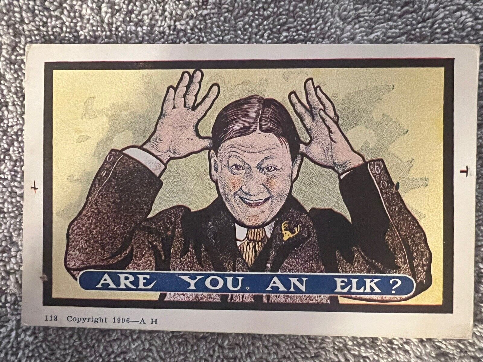 BPOE Elks Club Lodge Comic Humor Greeting  Postcard