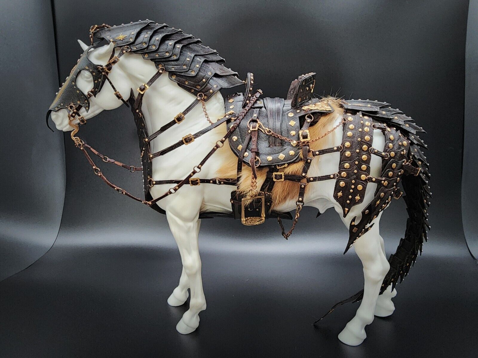 CM OOAK Breyer Peter Stone Resin Model Horse Fantasy Medieval Saddle Tack Set 