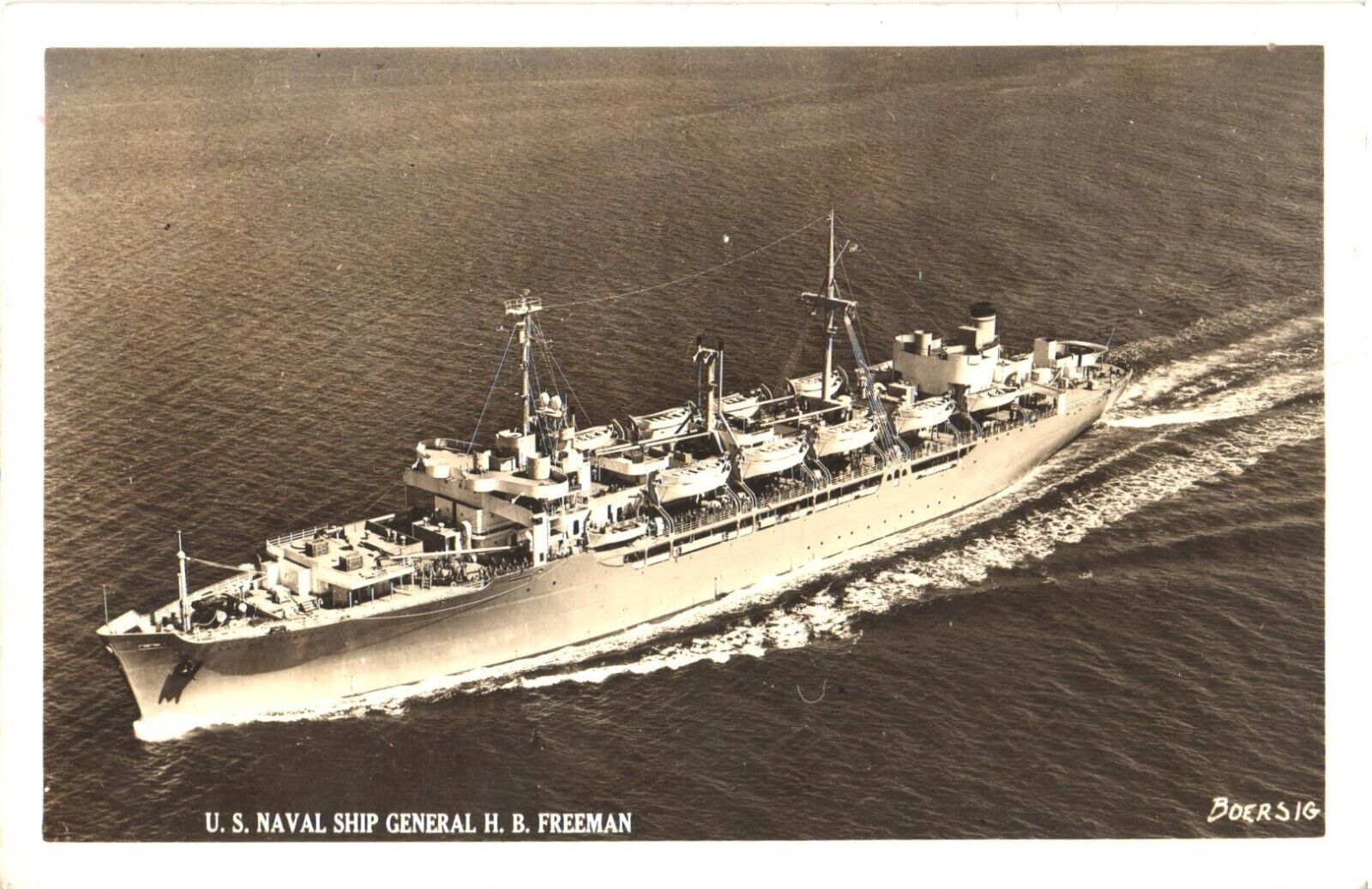 USS Naval Ship General H. B. Freeman Built in 1945 at Richmond, Cali Postcard