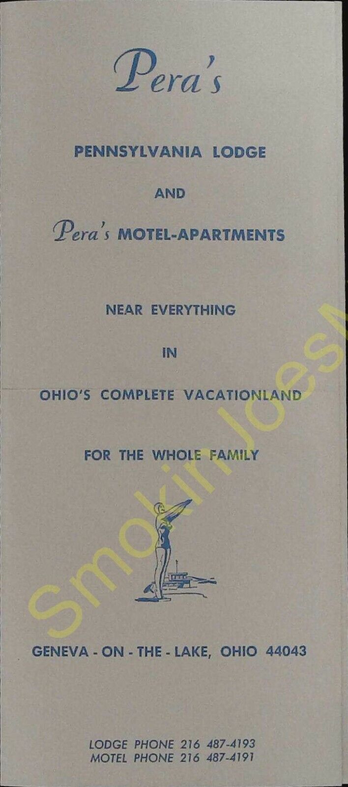 Vintage Travel Brochure Pera\'s Pennsylvania Lodge and Motel Apartments Ohio