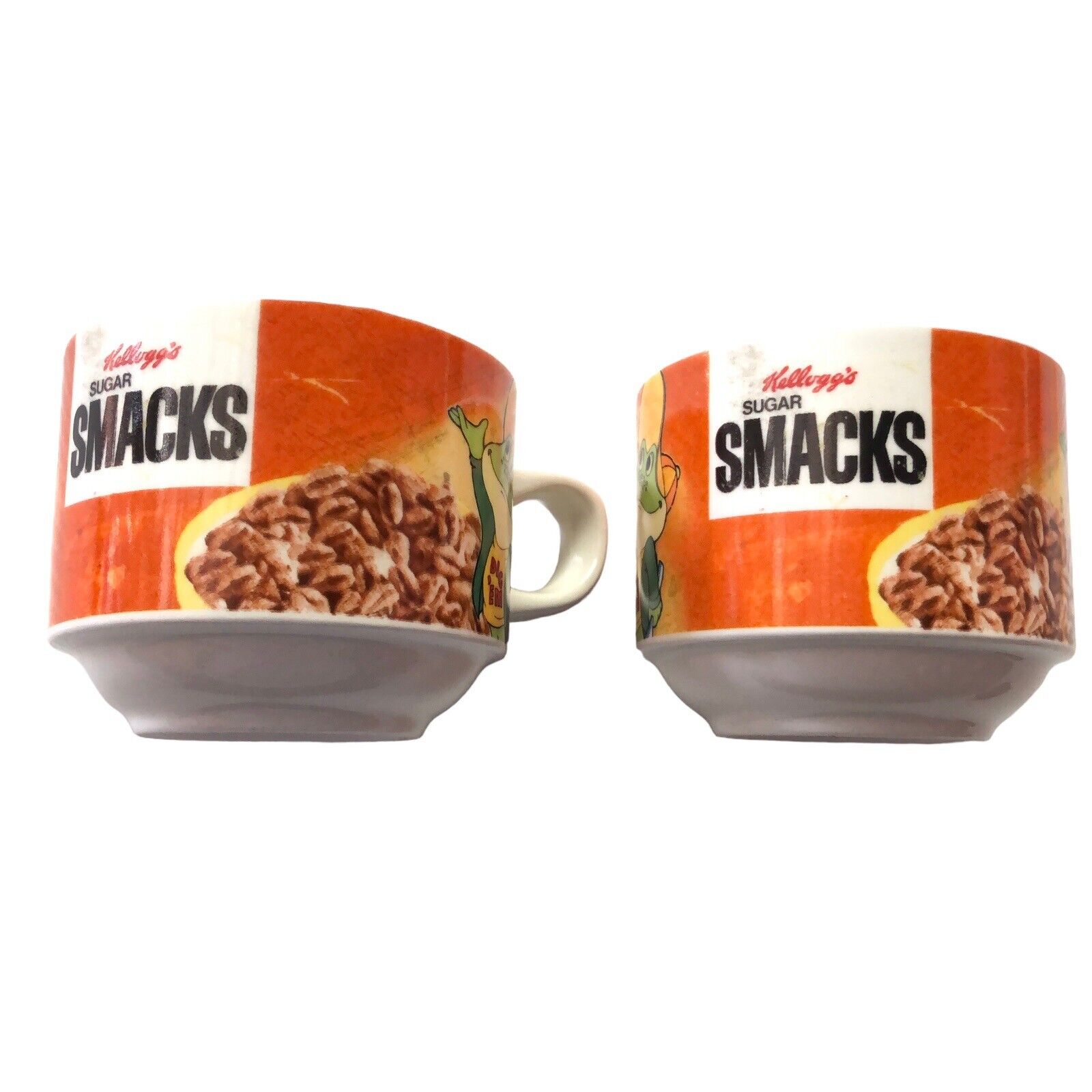 2 Vintage Style Cups Honey Smacks Cereal Frog Dig \