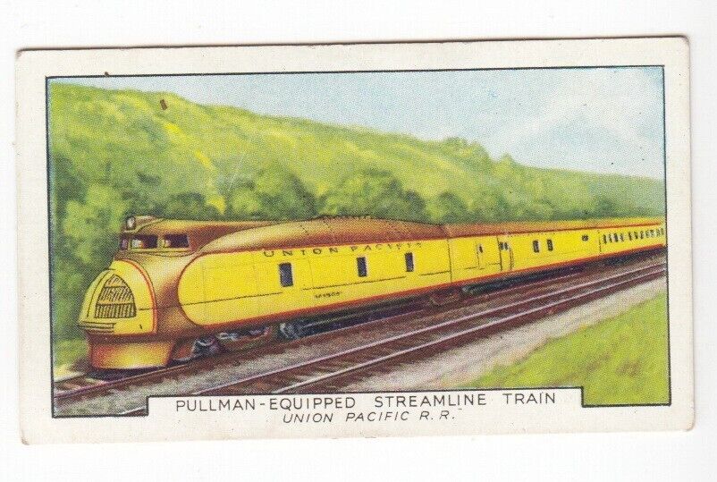 1937 Train Card Pullman-Equipped Streamline Train  Union Pacific Railroad