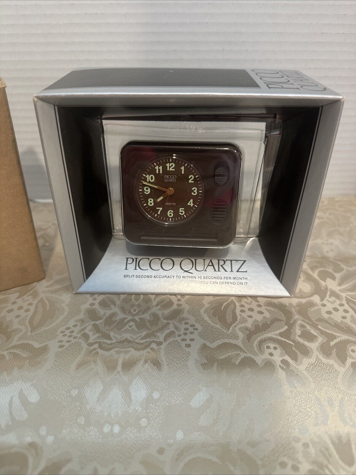 Rare Still In Packaging Picco Quartz Travel Clock Hard To Find New In Box Sleeve