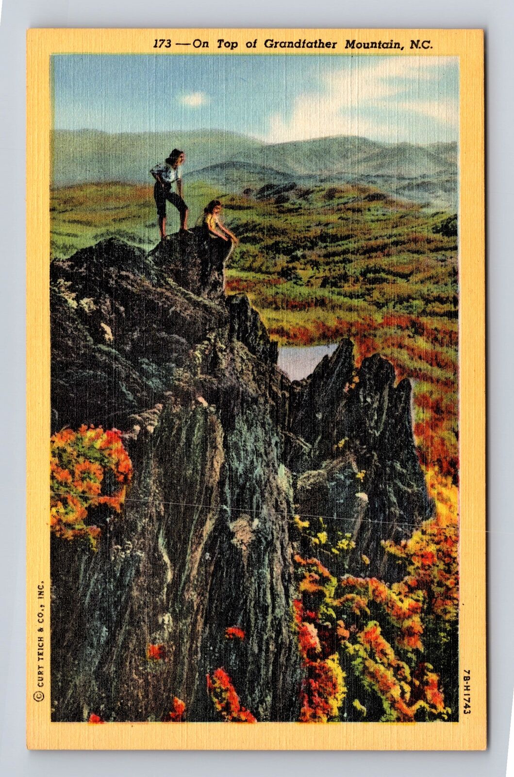 NC-North Carolina, On Top Of Grandfather Mountains, Antique, Vintage Postcard