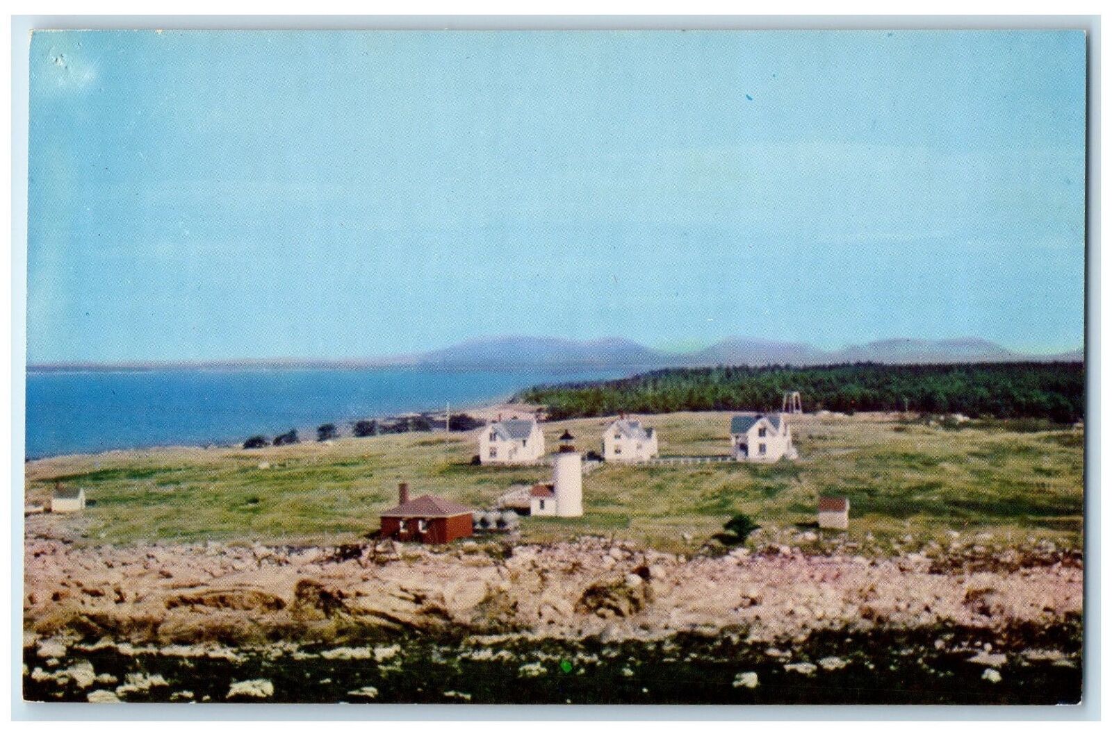 c1960's Scene Of Great Duck Island Light Frenchboro Maine ME Unposted Postcard