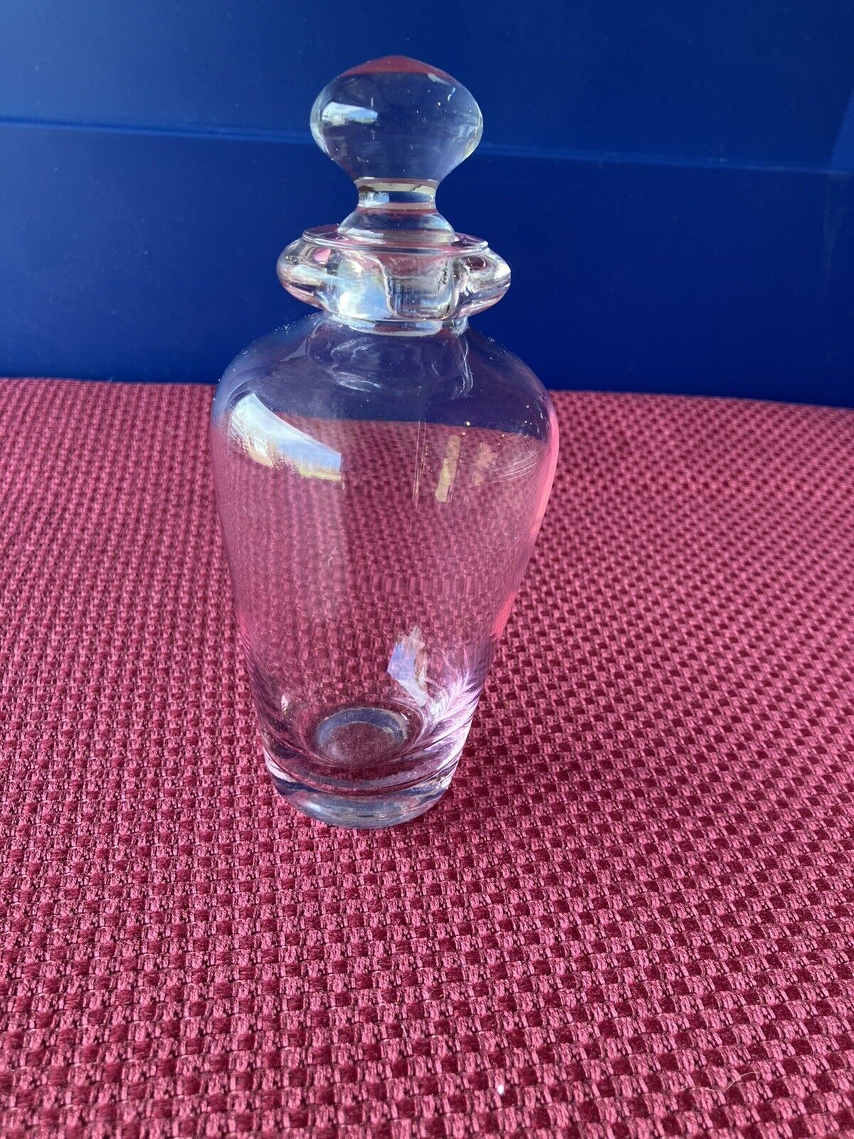vintage pink glass perfume bottle With Stopper